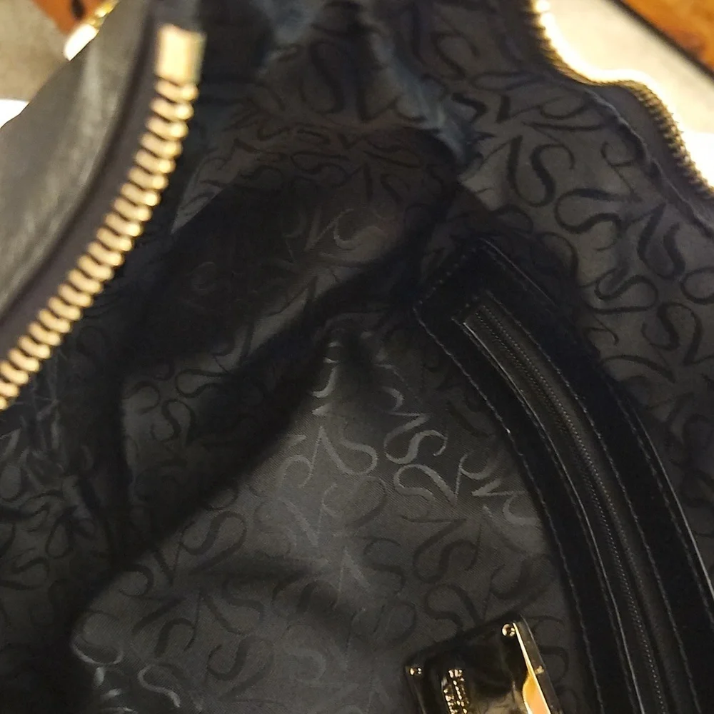 SIMPLY VERA Black Leather Hobo Shoulder Bag